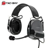 tac sky tactical headphones comtac ii silicone earmuffs hunting headset tactical noise reduction pickup shooting headphones gray