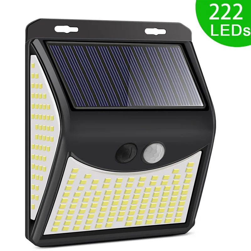 

222 LED Solar Light 4 Modes Waterproof Outdoor Street For Garden Decoration Sunlight Powered Solar Wall Lamp with Motion Sensor