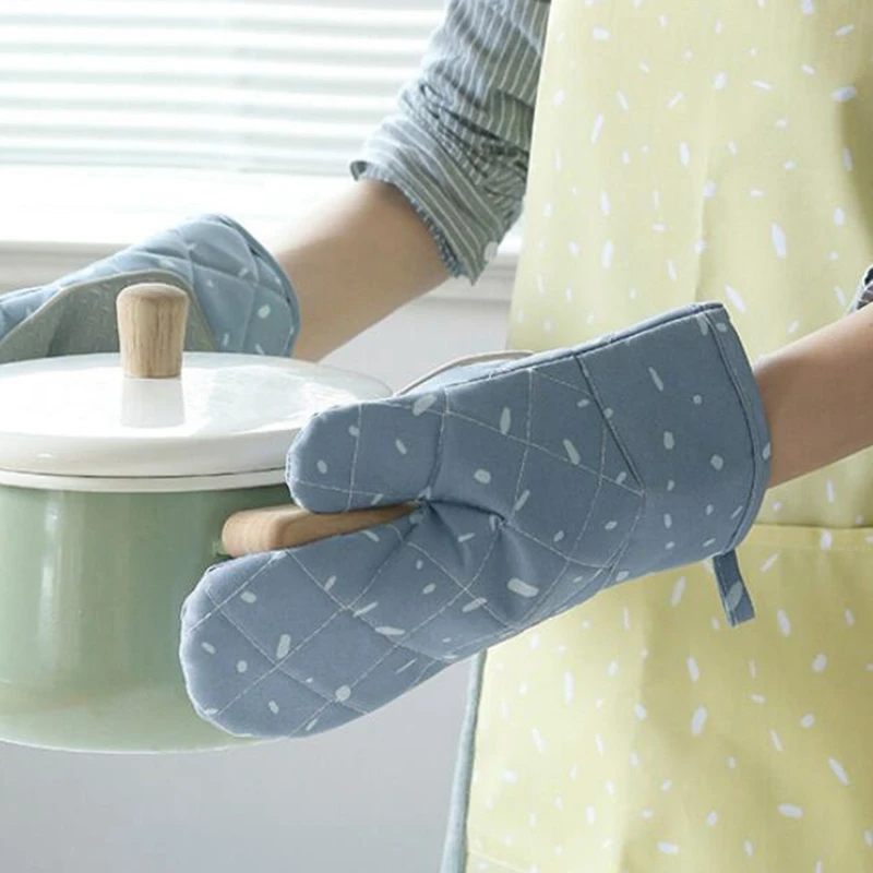 

1Pair Microwave Oven Glove Thickening Heat Insulation Kitchen High Temperature Resistance Mitten Canvas
