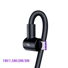 Кабель Usb Type C 90 градусов для быстрой зарядки, 2 м, 3 м, длинный, для игр, Xiaomi Mi A3, 9T, 8 mix, 3 max, черный, shark 2, Redmi K20 pro, note 8