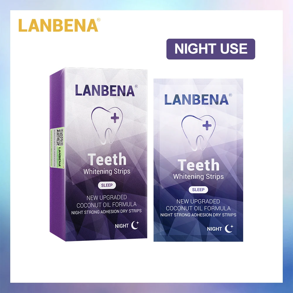 LANBENA отбеливающие полоски для ночной гигиены полости рта виниры для зубов белые полоски удаляют пятна налета легко переносить 7 пар/кор