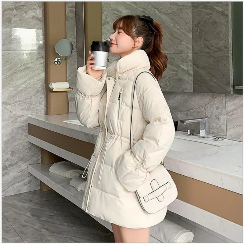 

2020 New Fashion Windproof Winter Jacket Women Cotton padded Outwear Stand Collar winter Coat Long Casual Parka Female G793