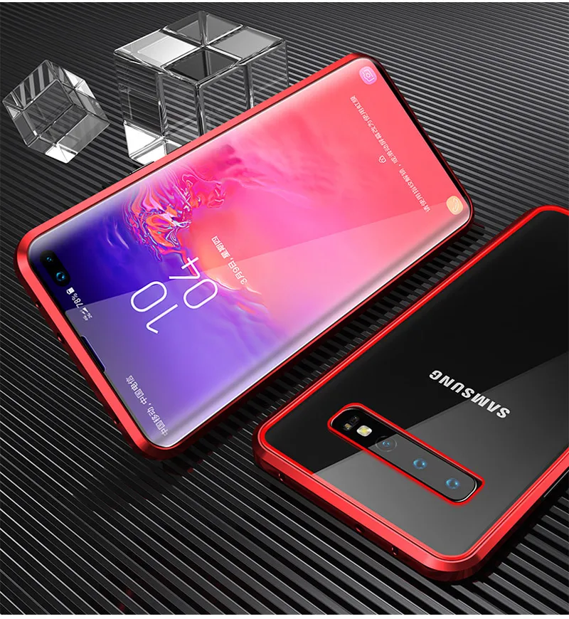 Закаленное стекло задняя крышка для samsung Galaxy S10 PLUS 5G S10E NOTE 8 9 Магнитный