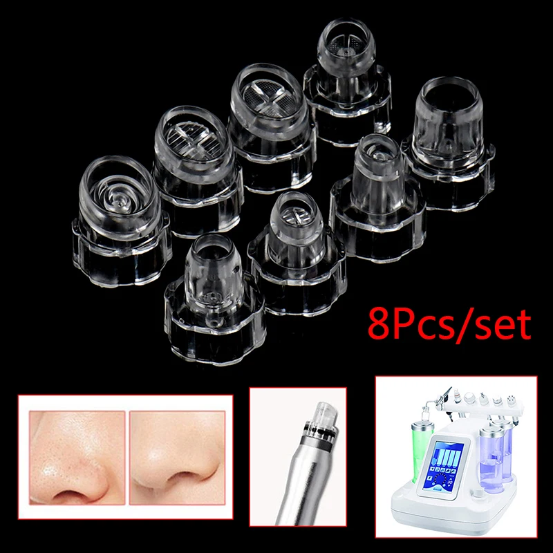 

8Pcs Skin Cleansing Peeling Instrument Hydra Facial Device Tips Head Replacement For Water Oxygen Dermabrasion Machine