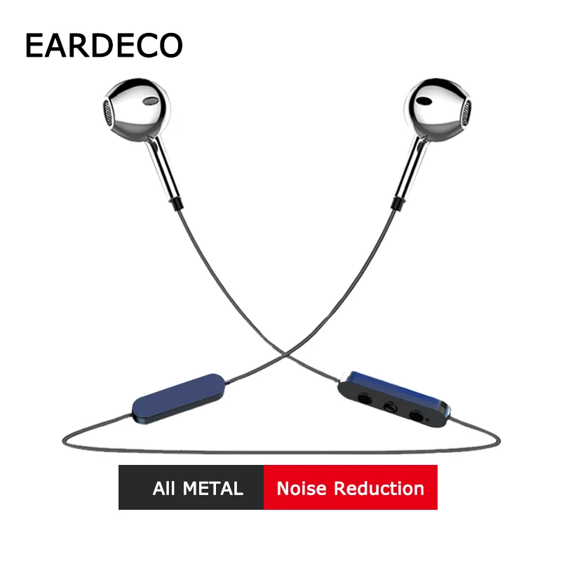 

EARDECO Metal Heavy Bass Bluetooth Headphones Earphone Wireless Earpiece Stereo Earphones Sports Phone Earbuds Headset with Mic