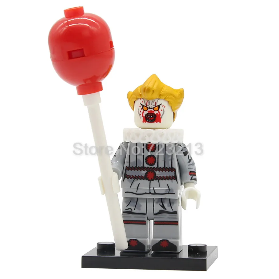 pennywise Фильм это фигурка Одиночная Pennywise Stephen King's It Beverly Marsh Джордж Mike Hanlon модель клоуна строительные блоки кирпичи игрушки - Цвет: pennywise