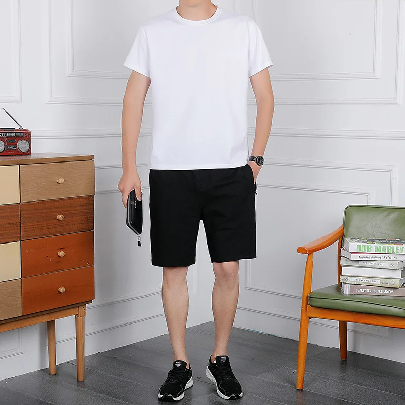 

Mens joggers set 2021 men outfit set short-sleeved shorts casual loose t-shirt spirit group big size sport wear
