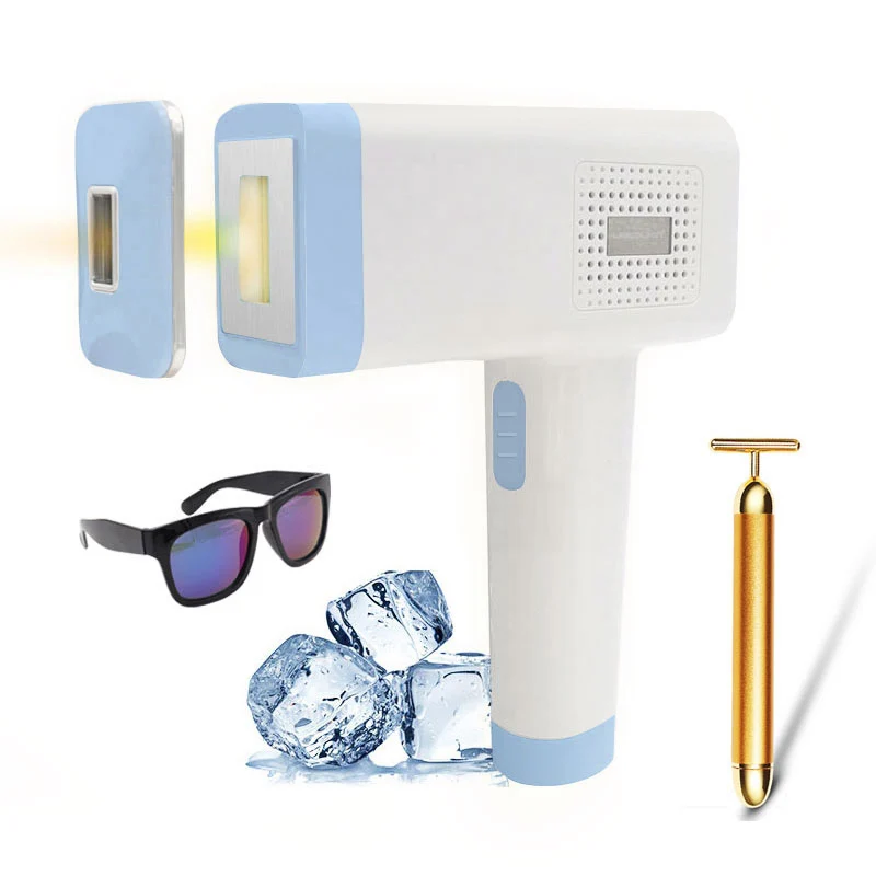 with Massager Bar Lescolton новейший 4в1 IPL Удаление волос Cool T012C Эпилятор постоянный бикини триммер электрический depilador лазер - Цвет: with Massager Bar