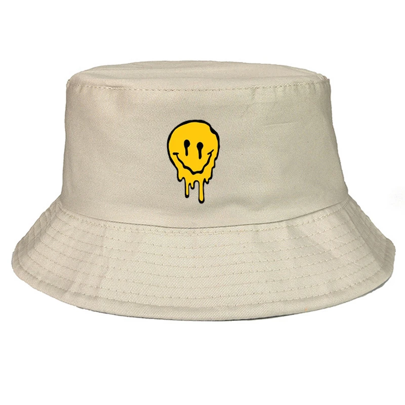 

2021 funny smile bucket Hat men women spoof fishing cap brand casual out Cold sunscreen fisherman hats Hip hop casual panama cap