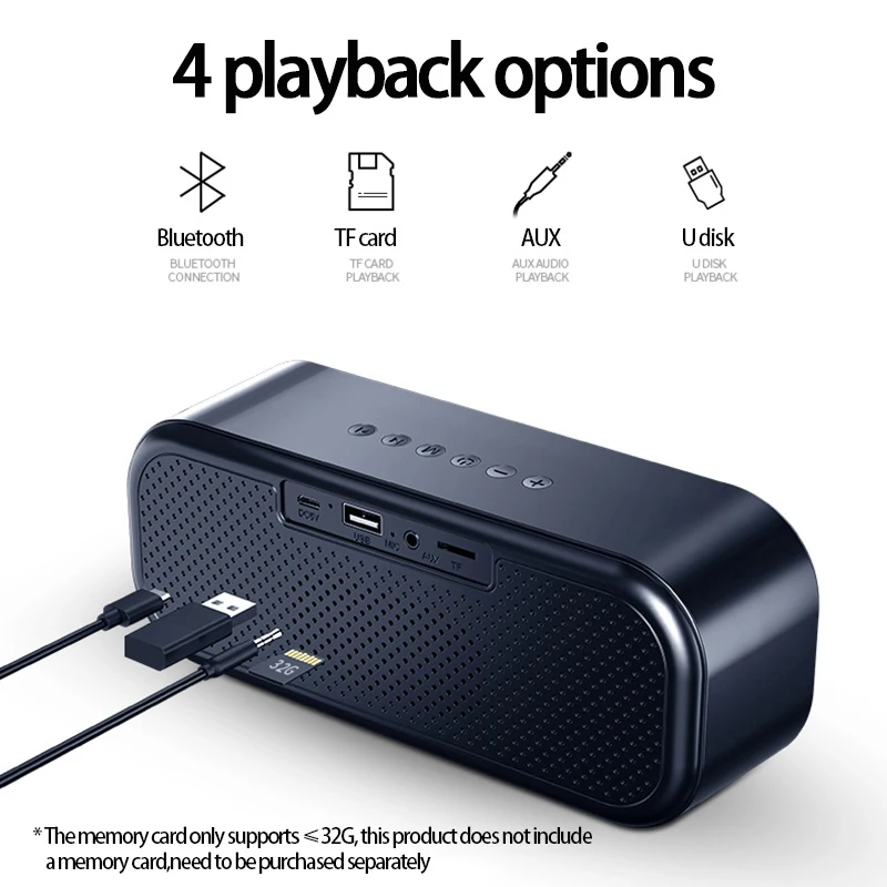 Светодиодный часы Портативный Bluetooth колонки на открытом воздухе Беспроводной