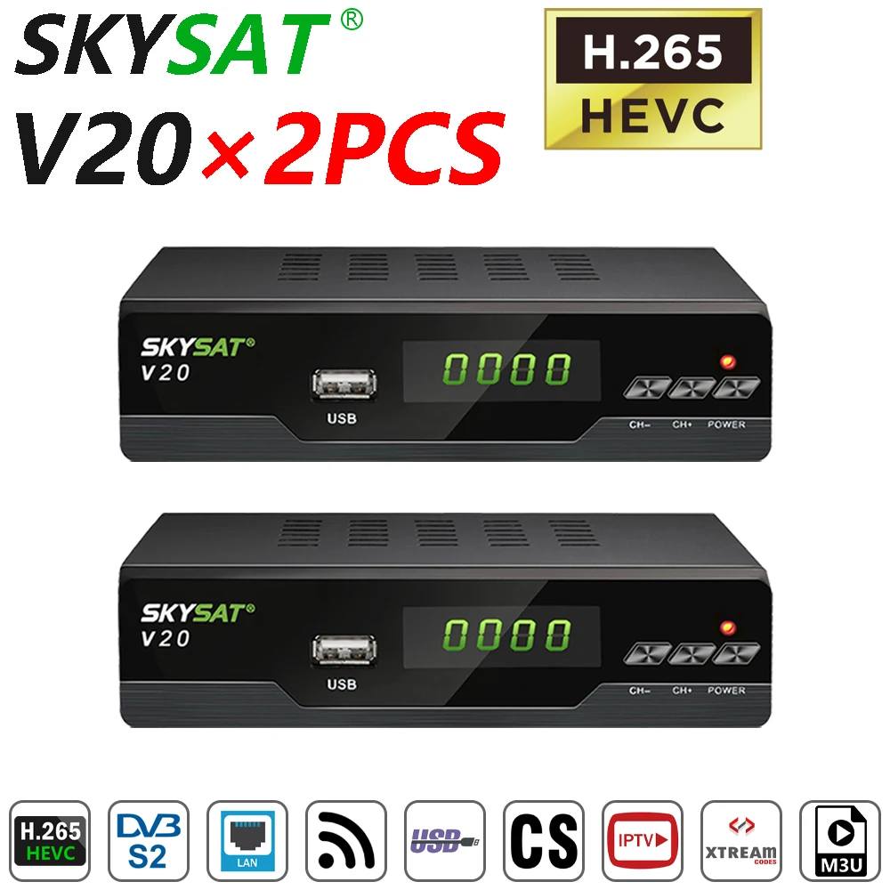 Спутниковый ресивер SKYSAT V20 CCCams Cline Newcamd WiFi DVBS2 рецептор Бразилия PK S2020 Gt media V8
