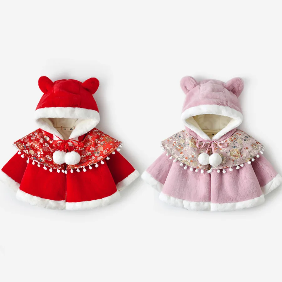 

New Style Baby Toddler Infant Girls Clothes Cute Winter Warm Thickened Windbreaker Outerwear Jackets Kids Cloaks Coats