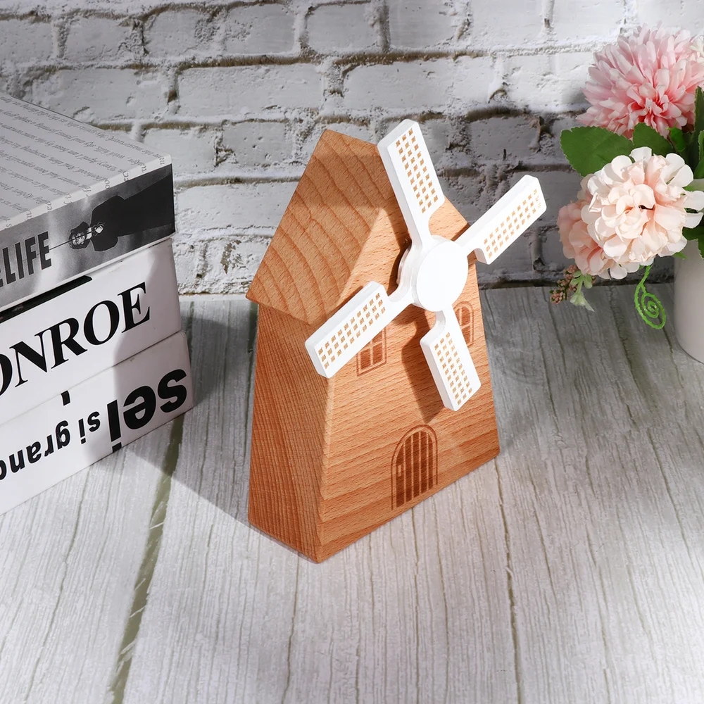 Деревянная музыкальная шкатулка в форме ветряной мельницы для дома рабочего