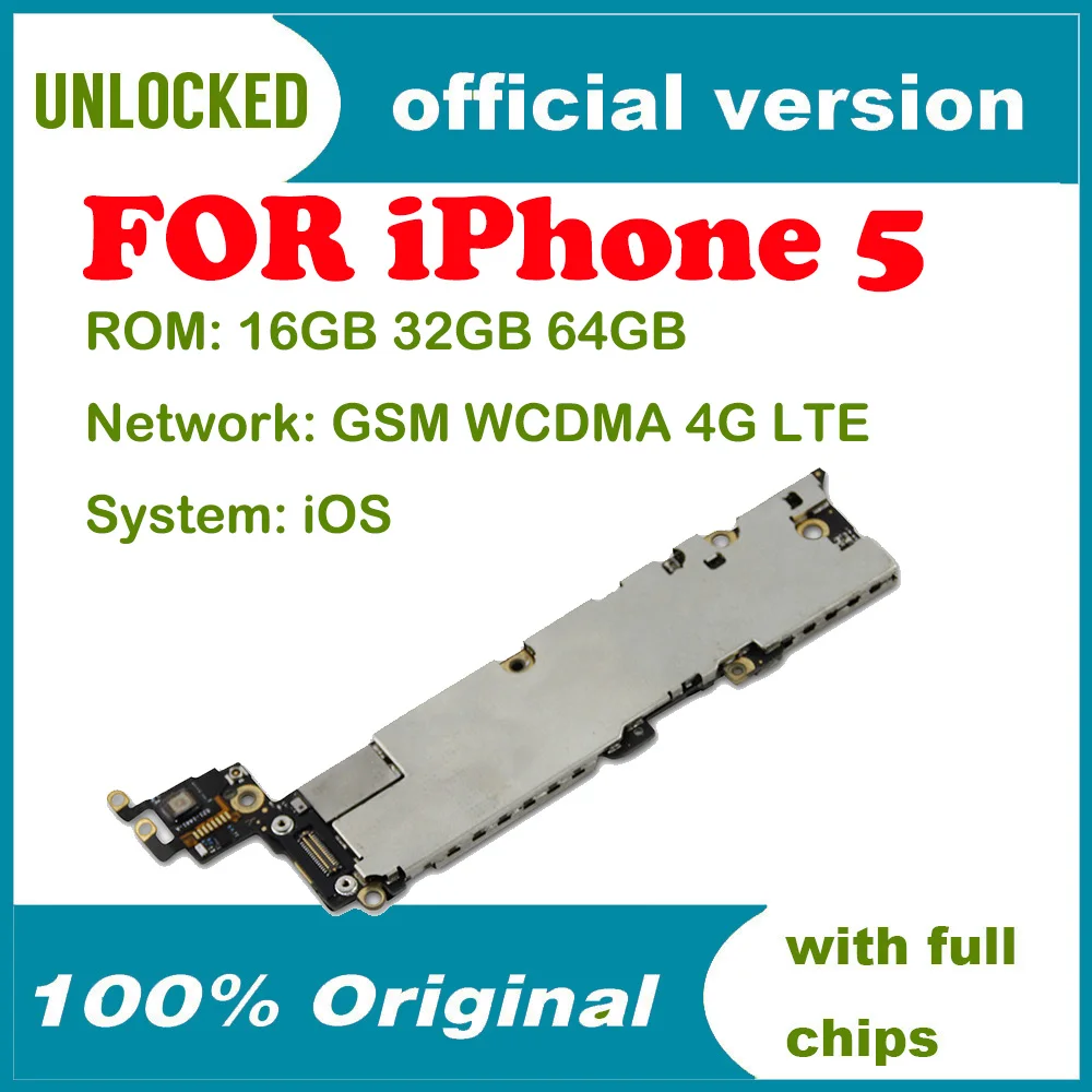 Полностью разблокированная материнская плата для iphone 5 100% оригинальная не