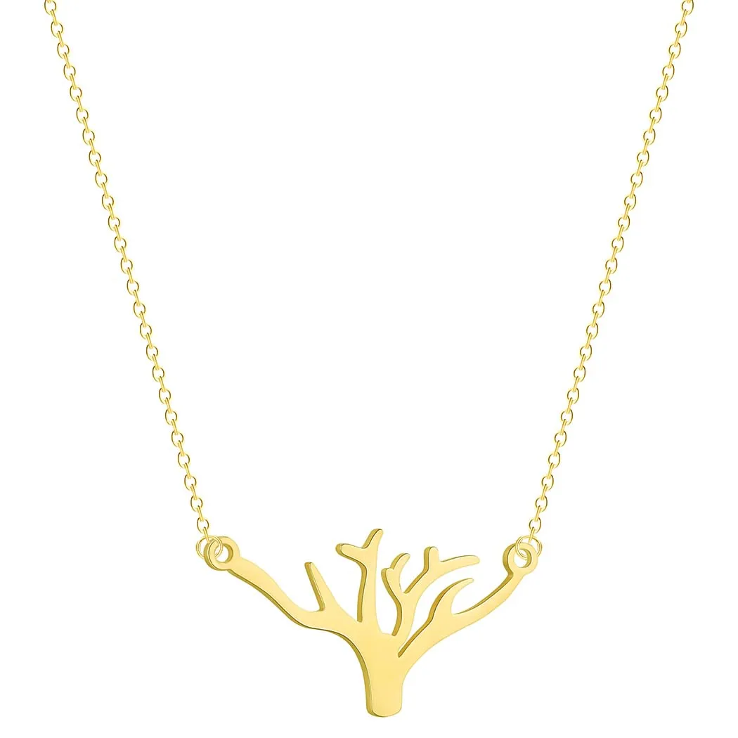 

Cxwind Stainless Steel Tree Necklaces for Women Lover Tree Branch Pineapple Pendant Necklace Christmas Statement Chain Jewelry