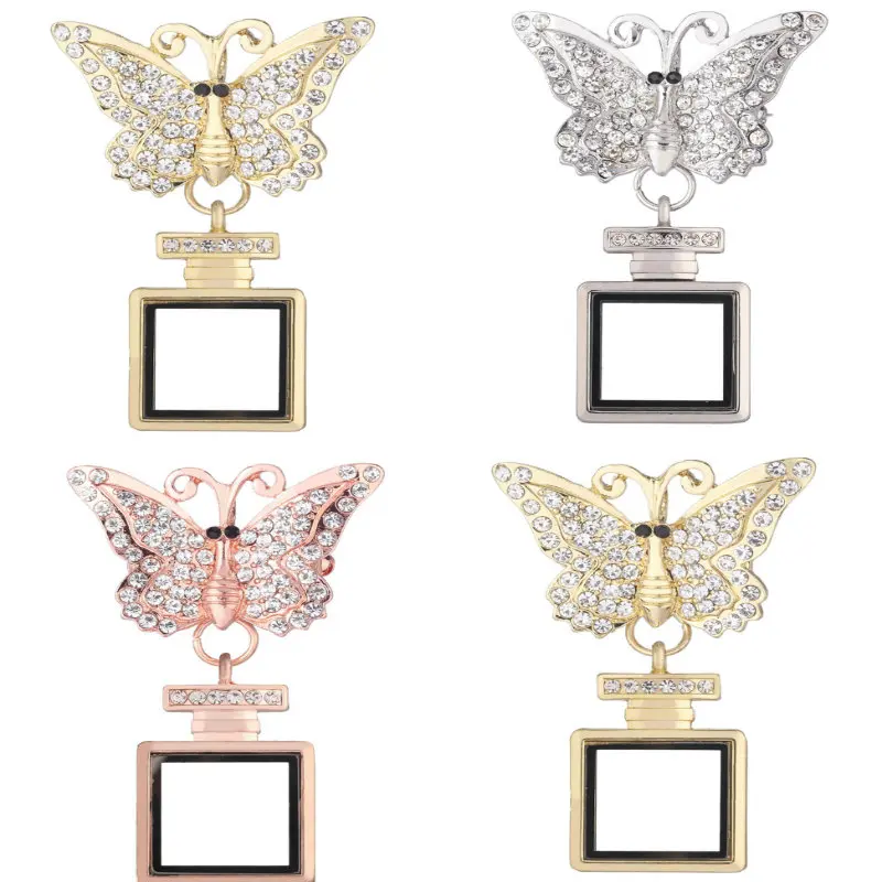 

10Pcs Metal Teardrop Square and Triangle Locket Pendant Animal Butterfly Brooch Fit Couple Perfume Brooch Jewelry Accessories
