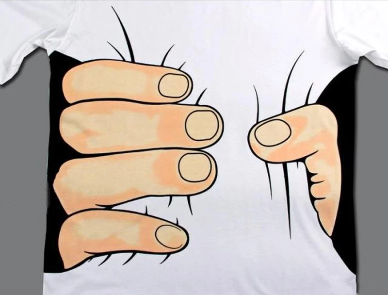 

Funny T Shirt Black White Color Scary Hand Squeeze Press Body Halloween Tricky Short Shirt Men Women T Shirts S-2XL Top Tee