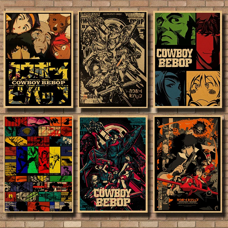 Винтажный декоративный постер cowboy bebop из крафт бумаги Настенная Наклейка сделай