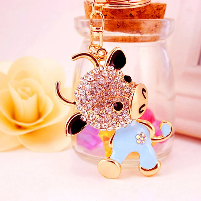 Хит Ox стразы прекрасный брелок из коровьей кожи для автомобильной сумки