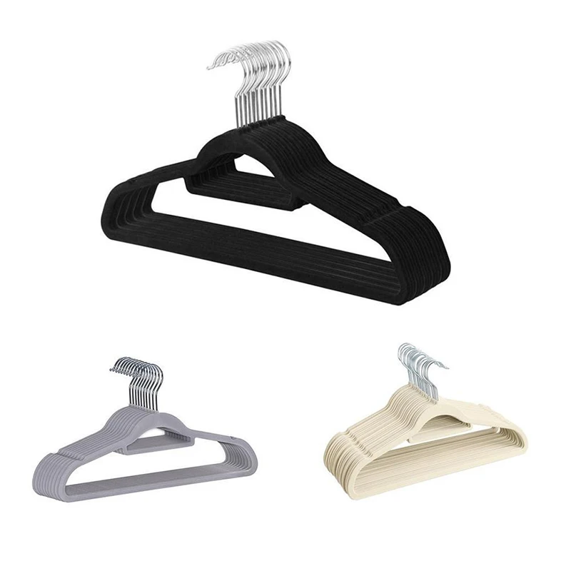 

Вешалка пластиковая, не скользящая, одежда из флока, вешалка для Экономия пространства, 45 см, 10 шт./компл.