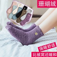 winter new product rabbit velvet womens socks cute cartoon sweet mink velvet love embroidery series thick floor sleep socks