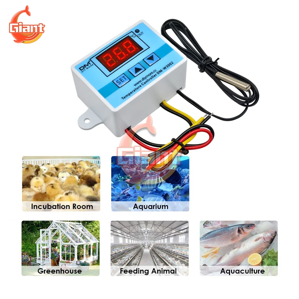 W3002 цифровой регулятор температуры DC 12V 24V AC 110V 220V термостат контроль нагрева