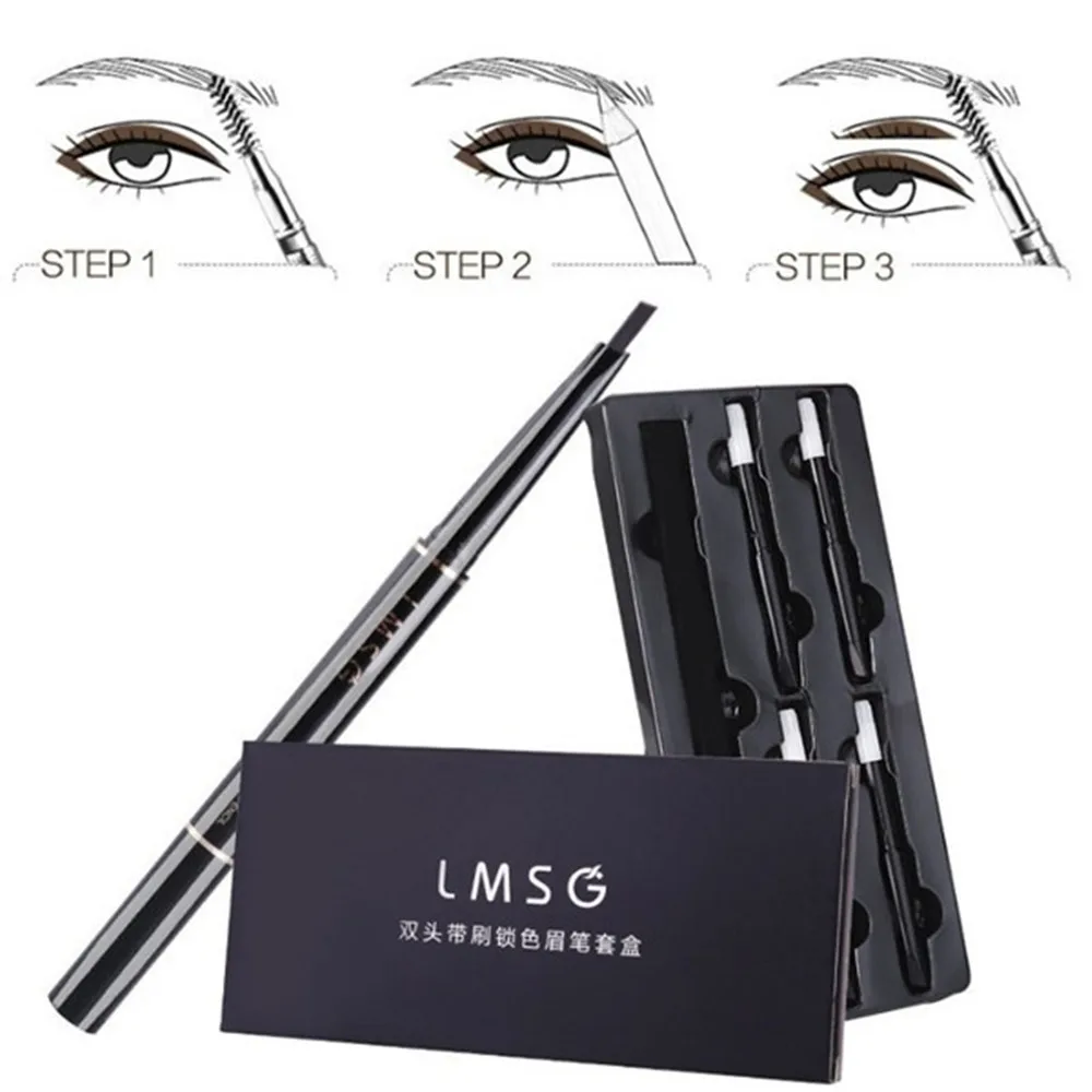 

Automatic Eyebrow Pencil Eye Brow Pen with 4Pcs Replacement Brow Brush Cosmetic Makeup Tools Maquiagem Profissional Completa