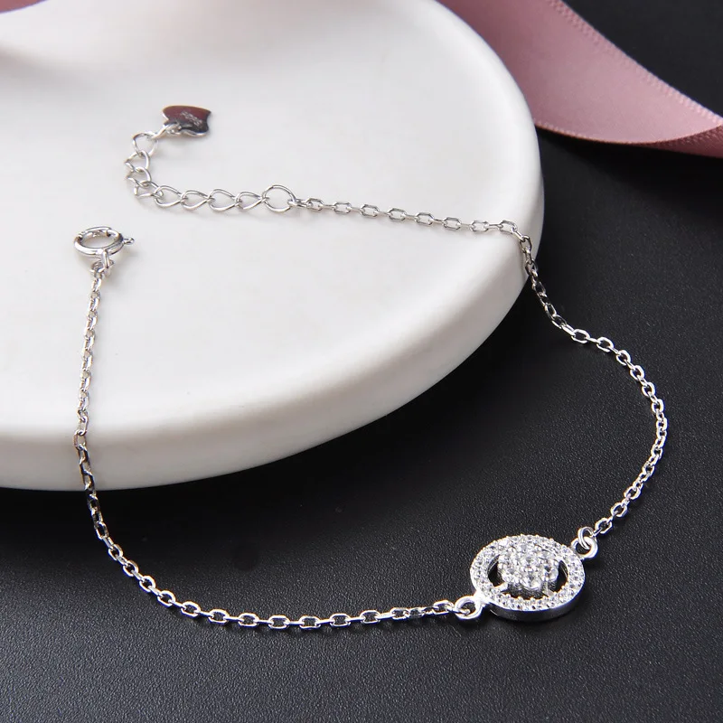

Jellystory Trendy Chain Bracelet 925 Sterling Silver Jewellery Geometric Zircon Bracelets for Women Wedding Birthday Party Gifts