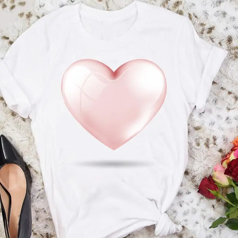 

Women Floral Love Flower Watercolor 90s Short Sleeve Summer Female Tshirts Fashion Clothes Graphic T Top Lady Print Tee T-Shirt