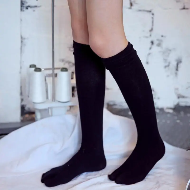 For Girls Tabi Toe Footwear Cotton Dark Academia Fashion Black Legwarmers For Y2k Clothes Accessory Flip Flop2022