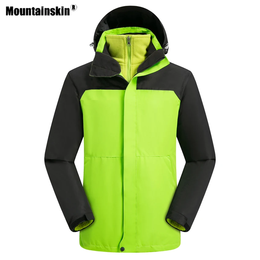Mountainskin зимние мужские и женские походные куртки из 2 предметов толстые уличные
