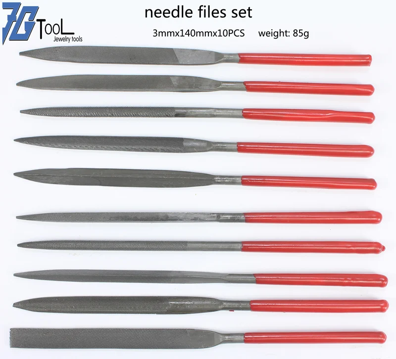 10 шт. набор игл файлов красная ручка для металла ювелирные изделия из стекла и