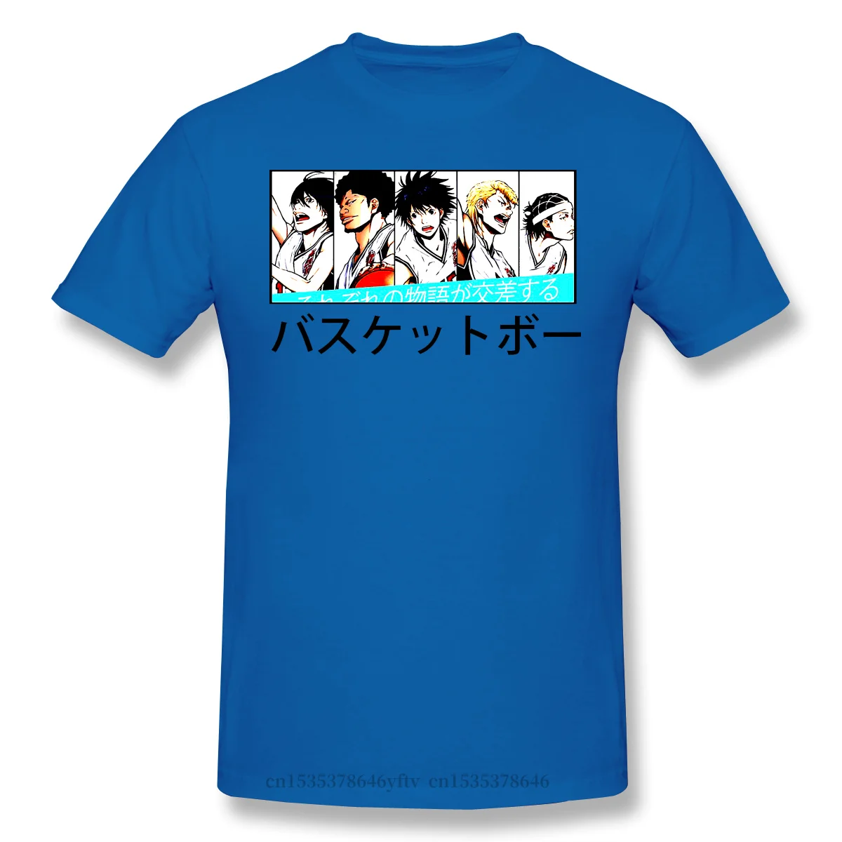 

2021 Leisure Fashion 100% cotton T-shirt Team Print Funny Ahiru No Sora Kurumatani Hanazono Basketball Anime Men Streetwear