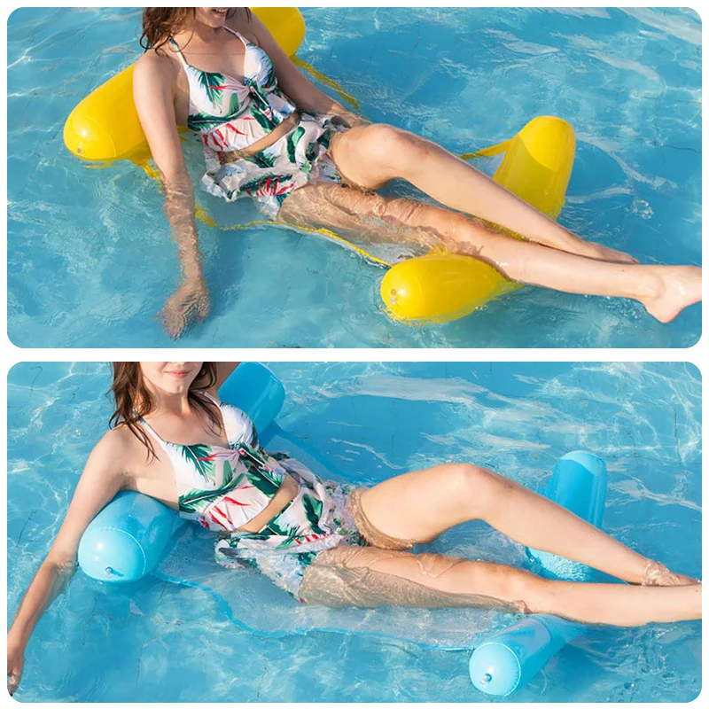 Надувной гамак с воздушным насосом плавающий шезлонг для бассейна свободный