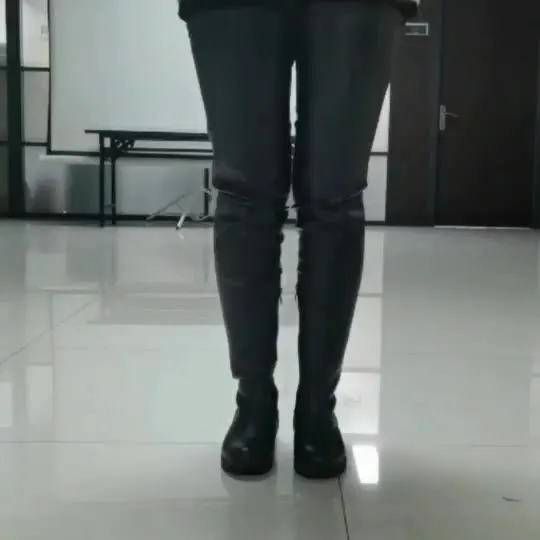 Black over-the-knee women's pu stretch boots zipper square root low-heel women's comfortable thigh boots