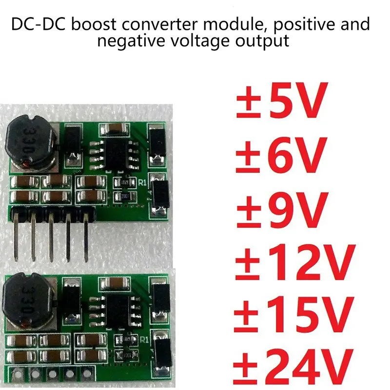 + 5 в 6 9 12 В 15 24 и отрицательный Двойной источник питания DC Boost модуль