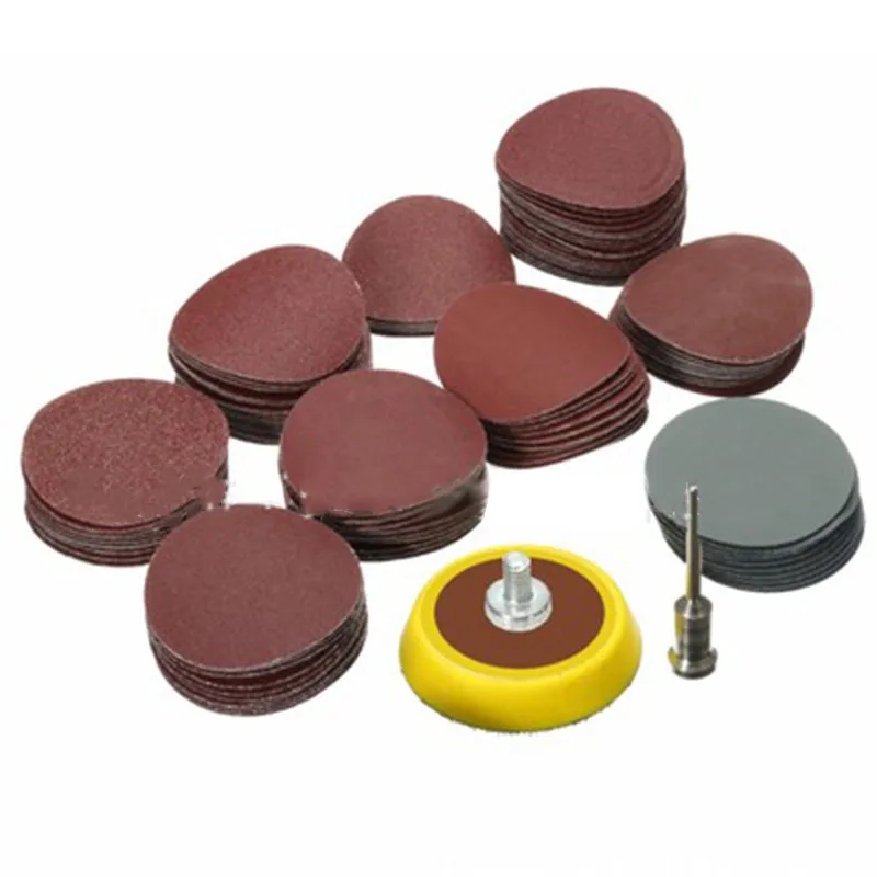 100pcs 25mm Sanding Disc Sand Paper Hook Loop Sander + 1/8 Drill Adapter Set paper drill sander 100/180/240/1500/3000 Grit - купить по