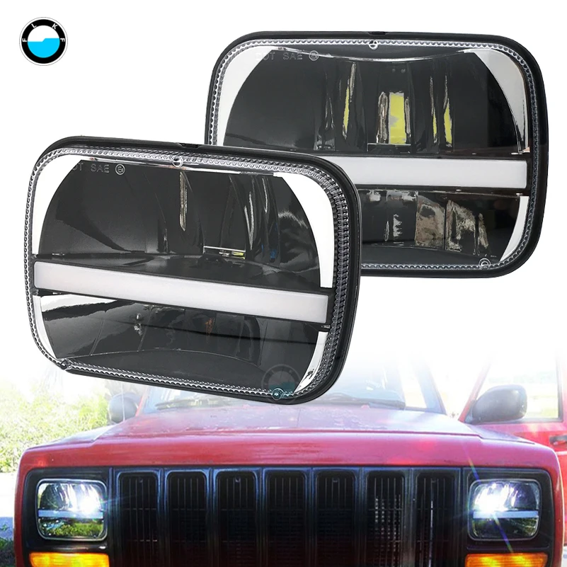 Фара светодиодная для Jeep Wrangler YJ Cherokee XJ H6054 H5054 H6054LL 69822 6052 6053 5x7 дюймов|truck light|h4