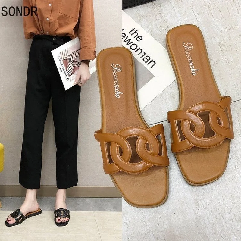 

2022 New Summer New Outer Net Celebrity Pig Nose Slippers Women Wear All-match Comfortable Casual Beach Flip-flop Sandals