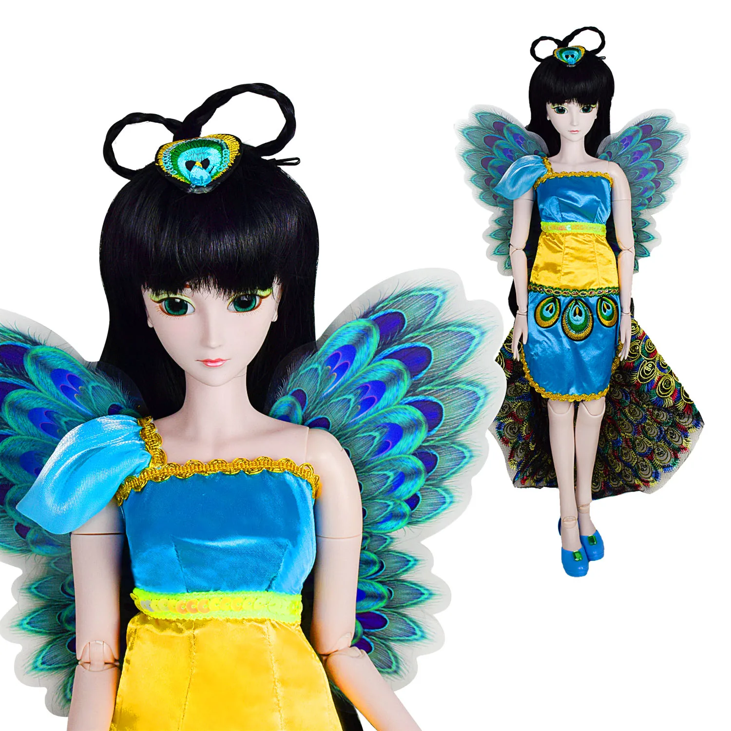 

Шарнирная кукла EVA BJD 1/3 BJD павлин фея Рей 60 см 24 дюйма 22 шарнирная Кукла SD куклы игрушка с макияжем платье обувь парик для девочки подарок