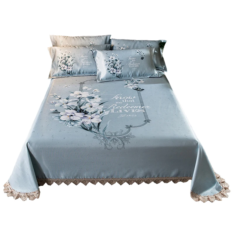 

TTSummer Viscose Fiber Mat Three-Piece Set of Summer Sleeping Mat 1.8M Bed Sheet Machine Washable Folding Air Conditioning Soft