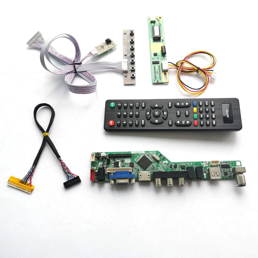 

For CLAA141WB02/A 1CCFL 30Pin LVDS LCD Display Panel TV Controller Board VGA AV USB RF Remote+Inverter+keyboard DIY Kit