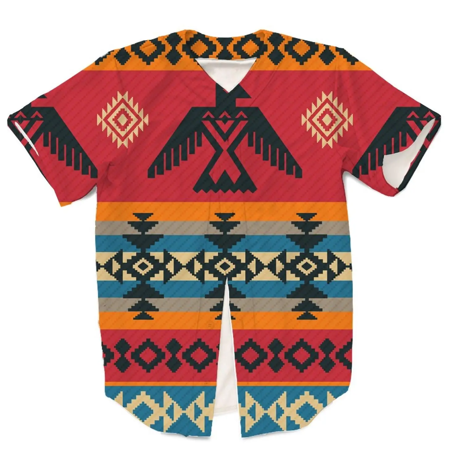 

Real USA American size Native Print Style 3D sublimation printing button up fashion jersey 3XL 4XL 5XL 6XL