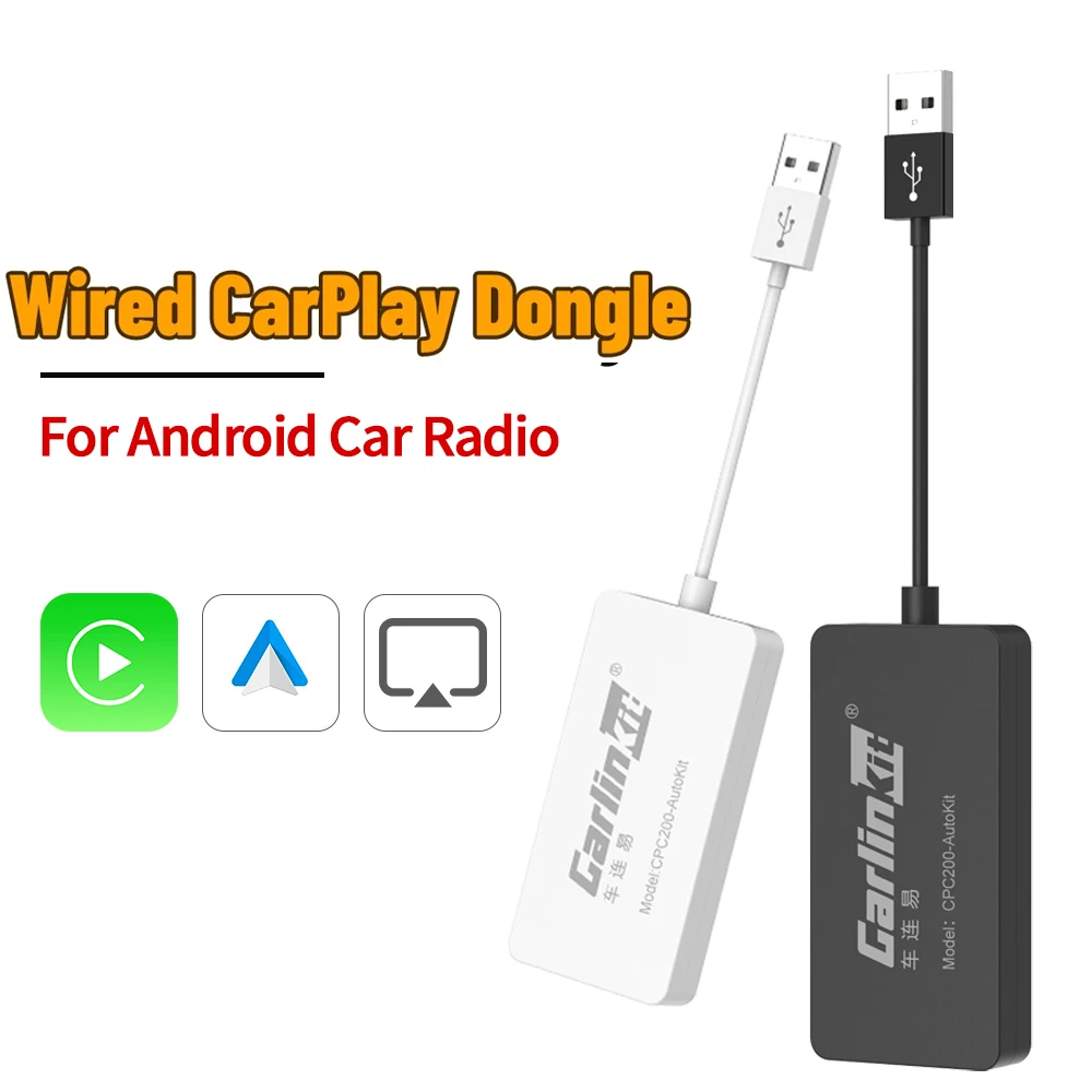 Carlinkit Wired Apple CarPlay Android Auto Carplay Dongle For Android System Screen Smart Link Support Mirror-Link IOS 14 Music