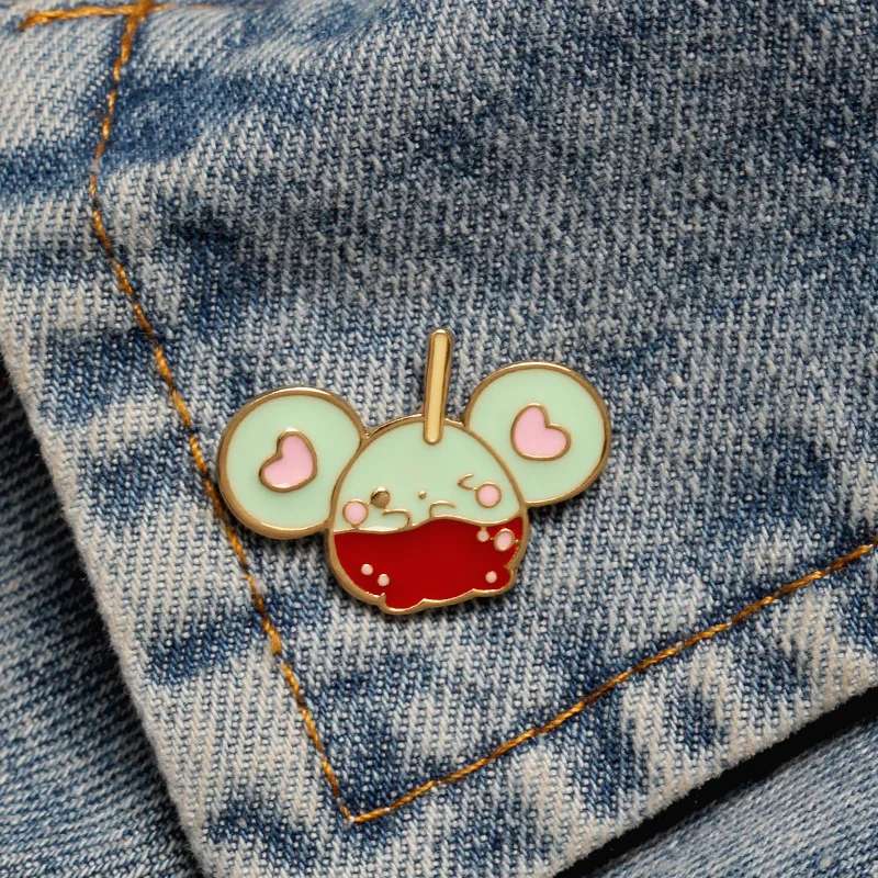 Корейские Мультяшные милые большие броши с изображением мыши для женщин
