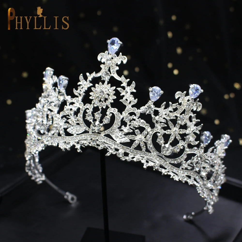 

A123 Trendy Bridal Hair Accessories Silver Wedding Crown Headdress Baroque Rhinestone Headband Wedding Tiara Hair Jewelry