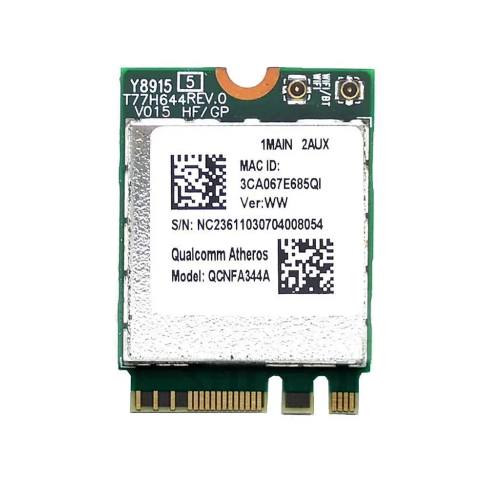 Беспроводная сетевая карта DW1820 QCNFA344A 5G802.11AC Поддержка Bluetooth Win7/8/10 ноутбук для NGFF 4 1
