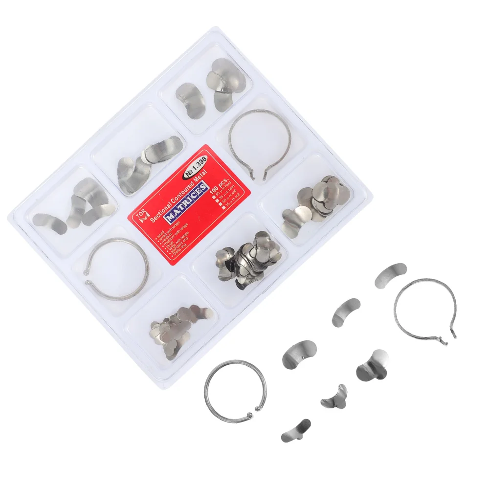 

100pcs Stainless Steel Contoured Matrices Matrix Ring Delta Wedges