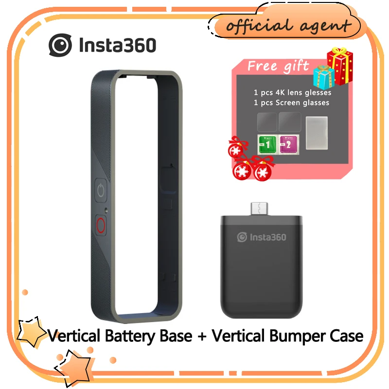 Original Insta360 ONE R X GPS Smart Remote Control/Battery Base/Fast Charge Hub/Boosted Battery free Lens Screen Protector Film |