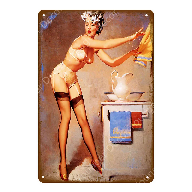 YD3161EI Винтаж ретро сексуальная леди Pin Up девушка живопись оловянные знаки металлический плакат стикер стены бар кофе дом клуб домашний декор YI-076 - Цвет: YD3161EI